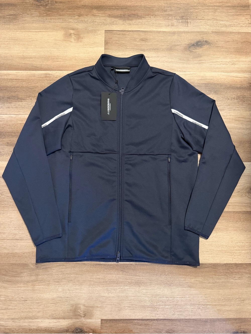 J Lindeberg Mens XXL Char Golf Mid Layer Navy Blue Long Sleeve Full Zip